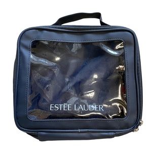 Clear/see through Estée Lauder makeup bag-navy